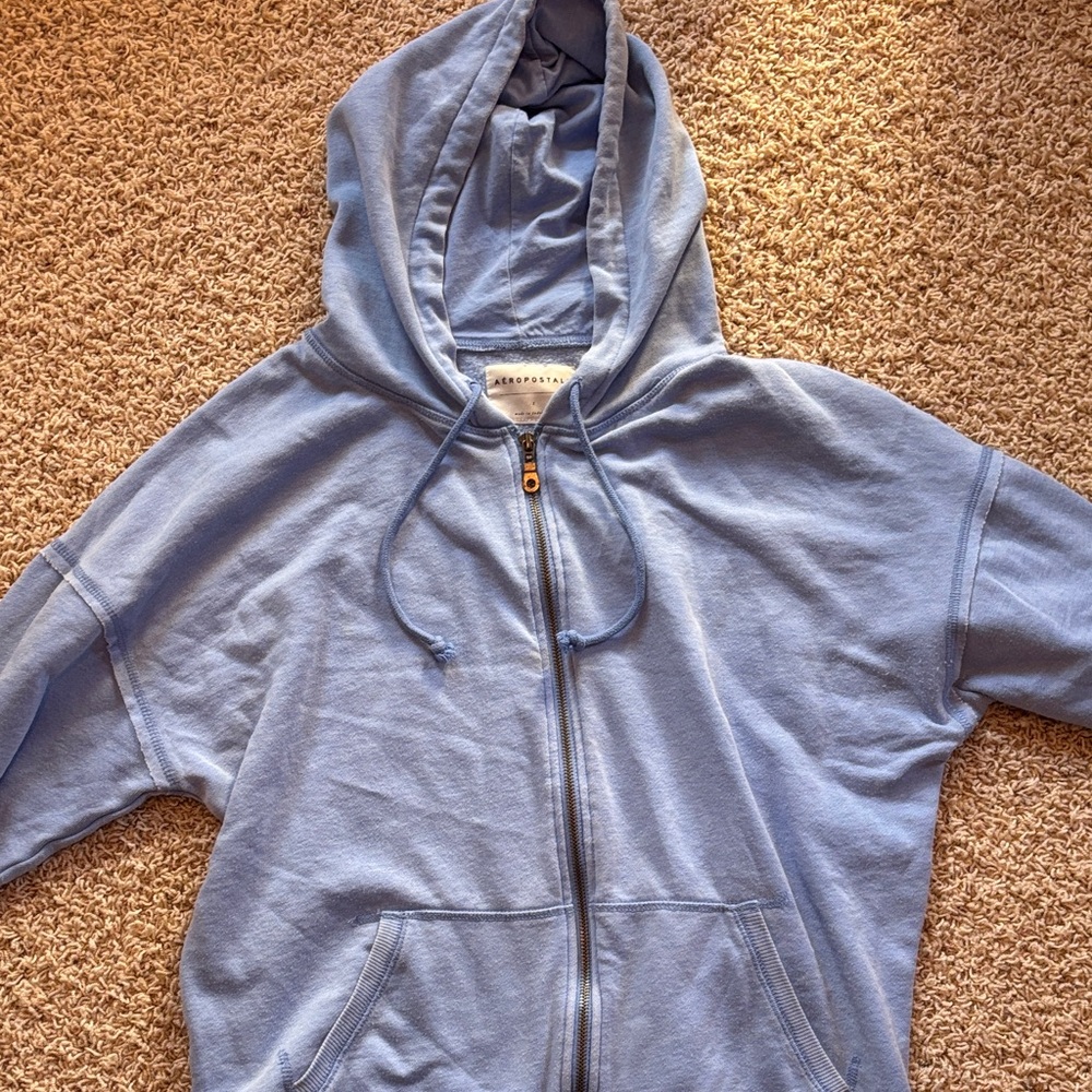 Aeropostale Light Blue Fleece Hoodie